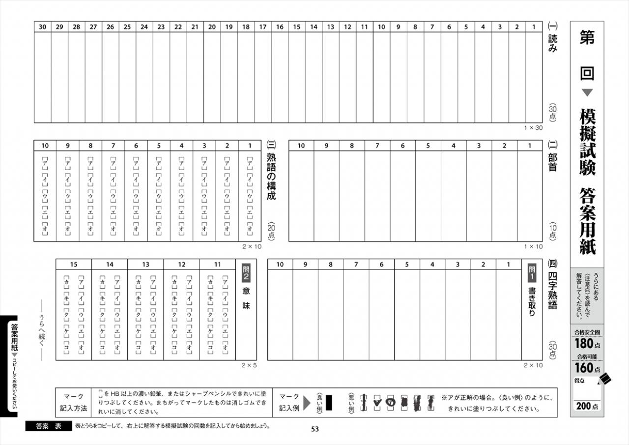 漢字検定2級 本試験そっくり 問題集 ナツメ社